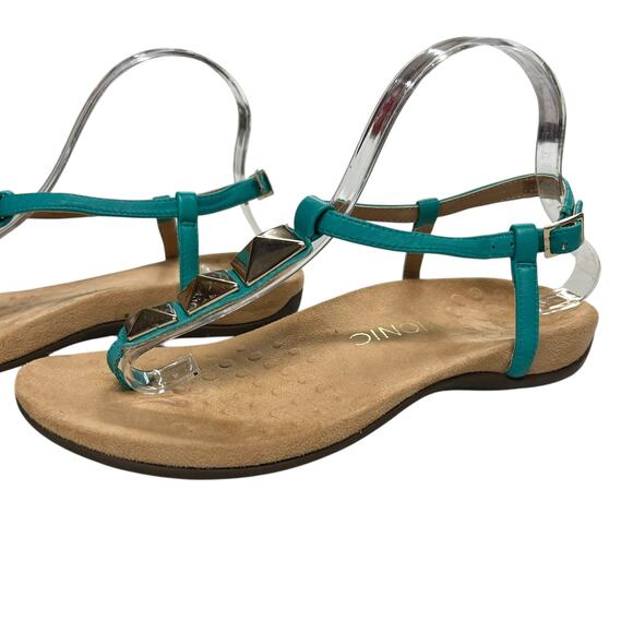 Coastal Chic Teal Studded Thong Sandals Vionic Comfort Orthotic Size 8 - Picture 2 of 6